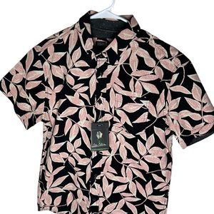 Eighth Avenue Leaf Print Button Up Shirt Size M